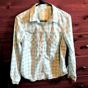 Sonoma Baby Blue Plaid Button Down *** MUST GO!! ***